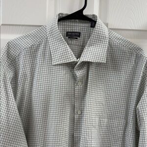 Van Heusen Men's White and Black Checkered Dress Shirt